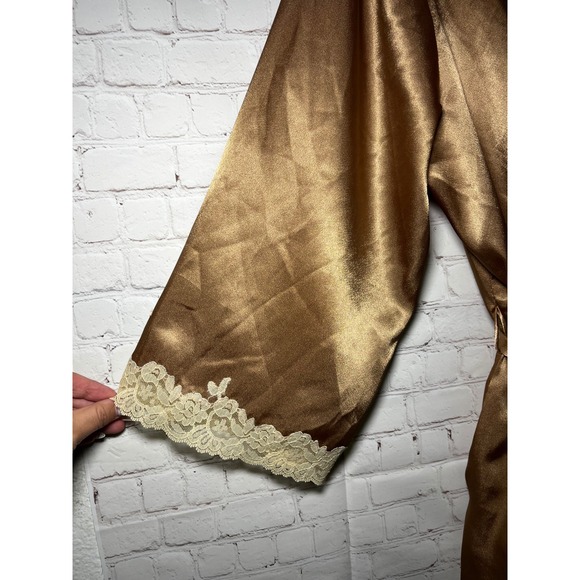 Vintage Oscar de la Renta Pink Label Lingerie Robe 80s 90s Designer Lace L/XL - Picture 2 of 5